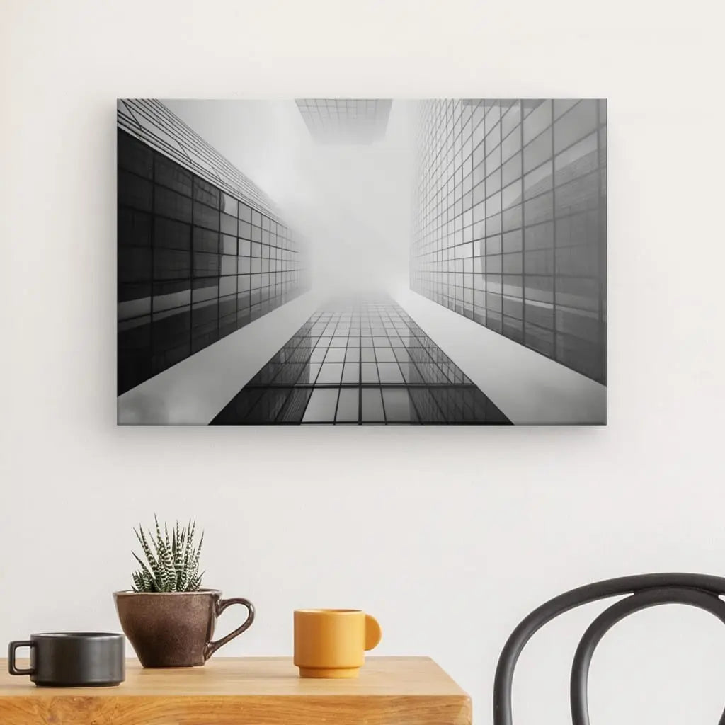 Tableau Gratte-Ciel Métropole Noir et Blanc - #tag1# - #tag2# 