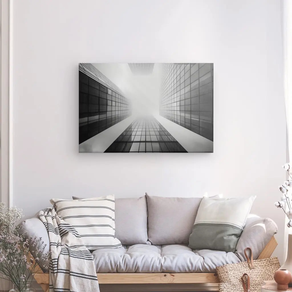 Tableau Gratte-Ciel Métropole Noir et Blanc - #tag1# - #tag2# 