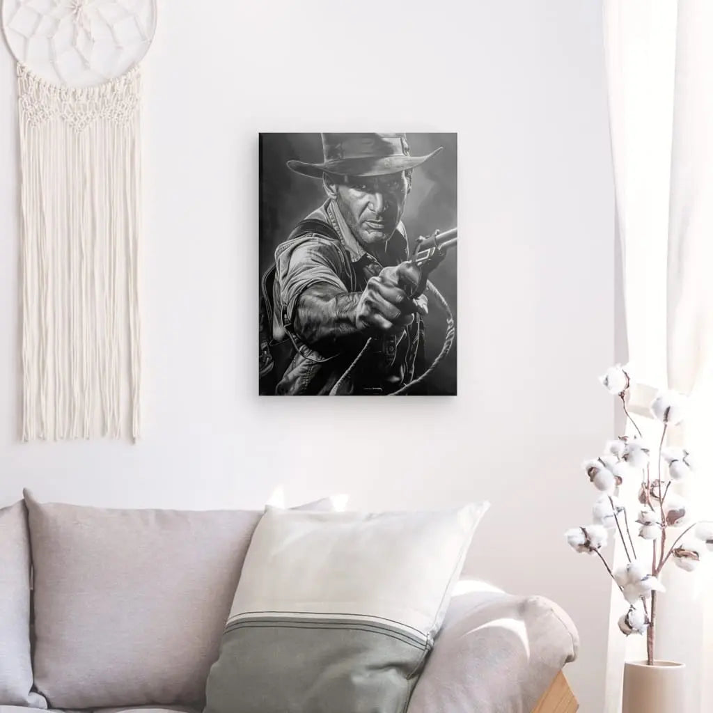 Tableau Indiana Jones Noir et Blanc - #tag1# - #tag2# 