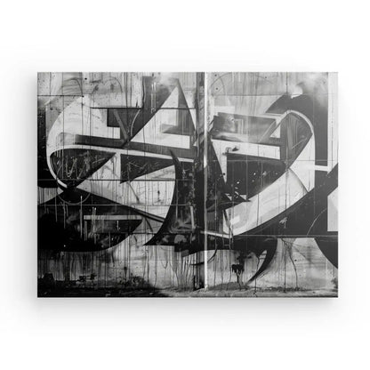 Tableau Graffiti Noir et Blanc Design Urbain - #tag1# - #tag2# 