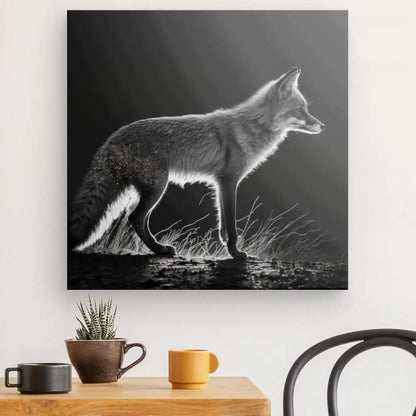 Tableau Renard Nature Noir et Blanc - #tag1# - #tag2# 