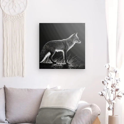 Tableau Renard Nature Noir et Blanc - #tag1# - #tag2# 