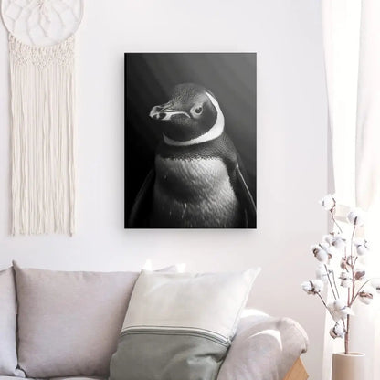 Tableau Pïngouin Gros Plan Noir et Blanc - #tag1# - #tag2# 