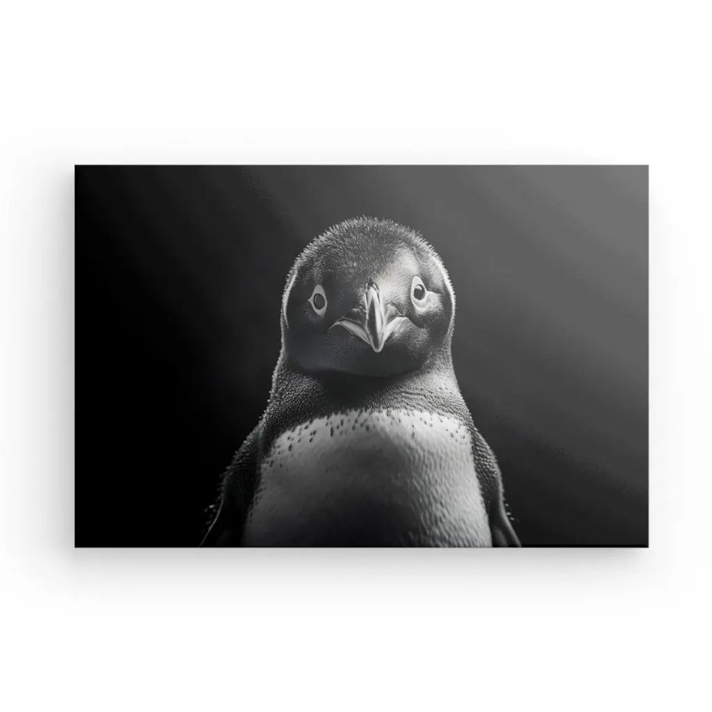 Tableau Manchot Portrait Animalier Noir et Blanc - #tag1# - #tag2# 