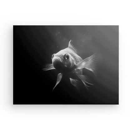 Tableau Poisson Rouge Goldfish Noir et Blanc - #tag1# - #tag2# 