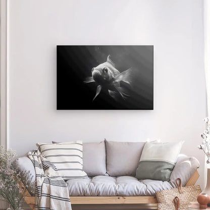 Tableau Poisson Rouge Goldfish Noir et Blanc - #tag1# - #tag2# 