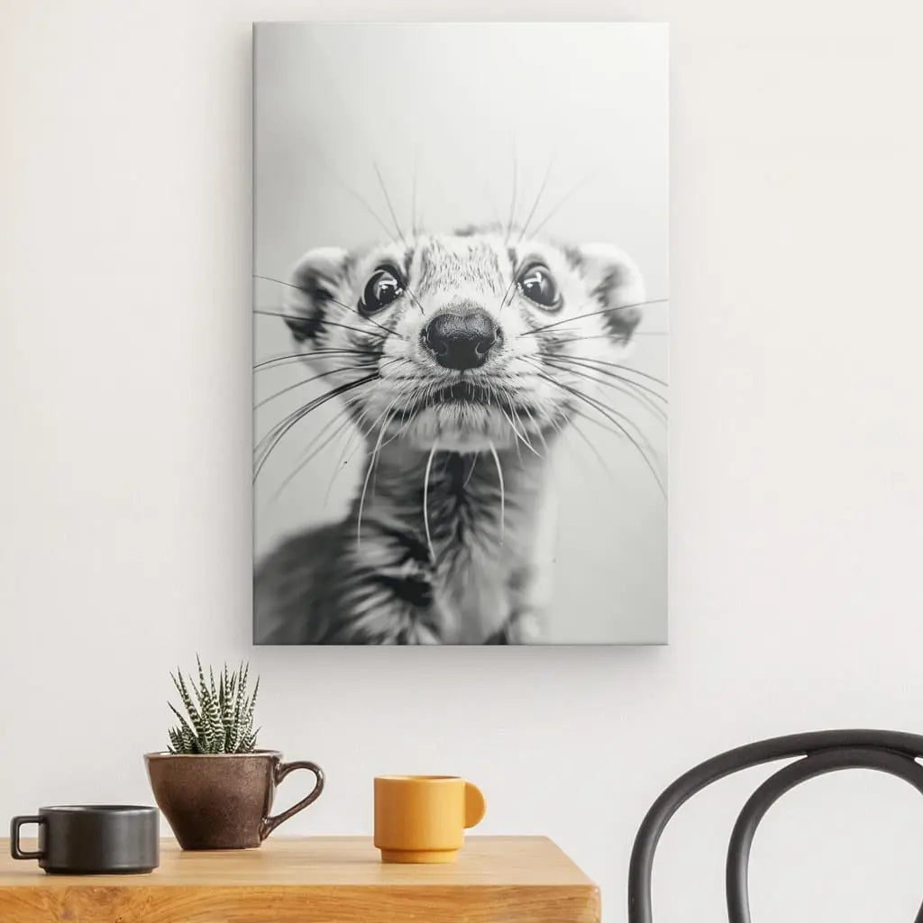 Tableau Furet Mignon Noir et Blanc 5