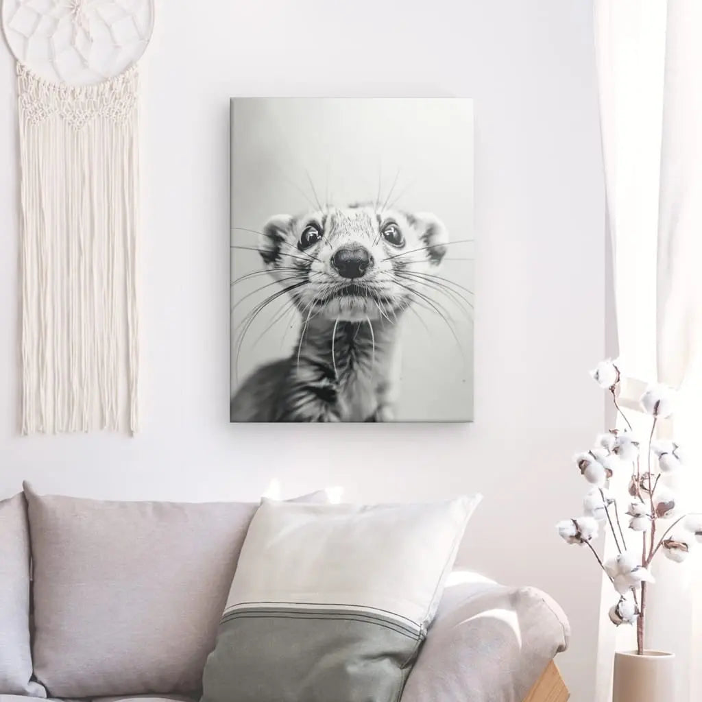 Tableau Furet Mignon Noir et Blanc 4