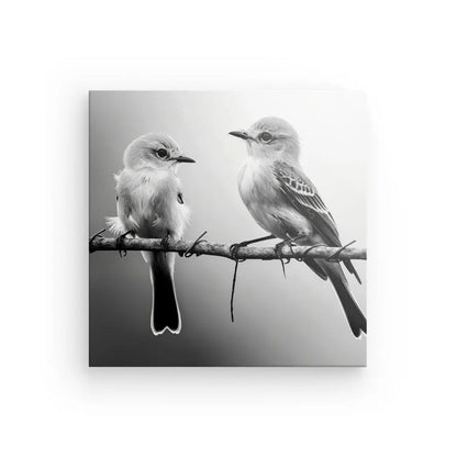 Tableau Couple Oiseaux Branche Noir et Blanc - #tag1# - #tag2# 