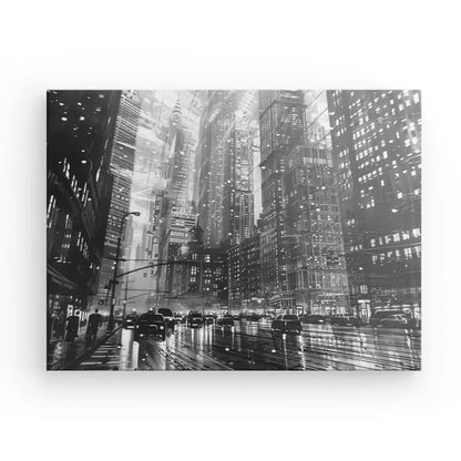 Tableau Dessin Métropole Noir et Blanc - #tag1# - #tag2# 