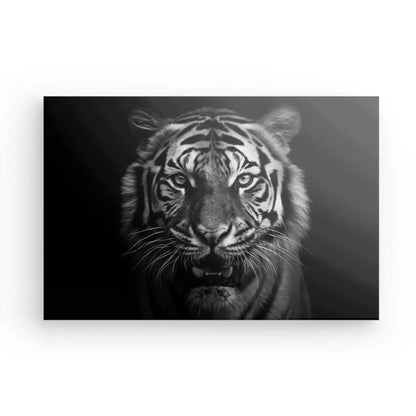 Tableau Rugissement Tigre du Bengale Monochrome - #tag1# - #tag2# 
