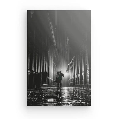 Tableau Photo Noir et Blanc Couple Sous La Pluie - #tag1# - #tag2# 
