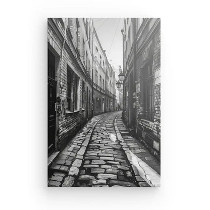 Tableau Photo Ruelle Pavée Noir et Blanc - #tag1# - #tag2# 