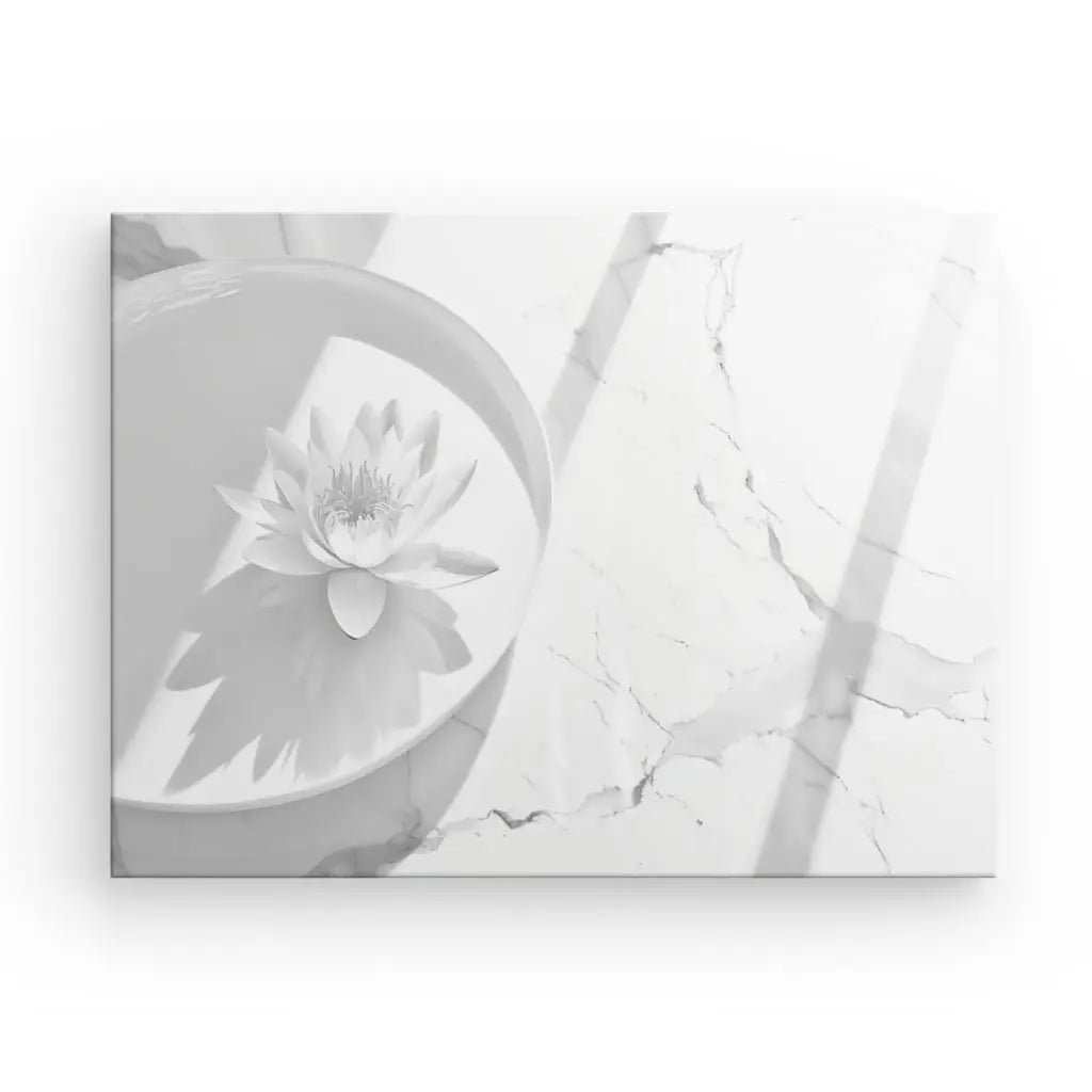 Tableau Zen Lotus Blanc et Gris - #tag1# - #tag2# 