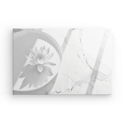Tableau Zen Lotus Blanc et Gris - #tag1# - #tag2# 