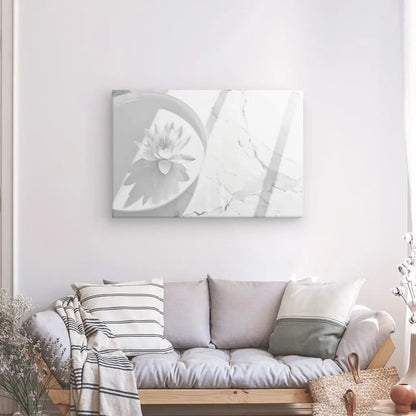 Tableau Zen Lotus Blanc et Gris - #tag1# - #tag2# 