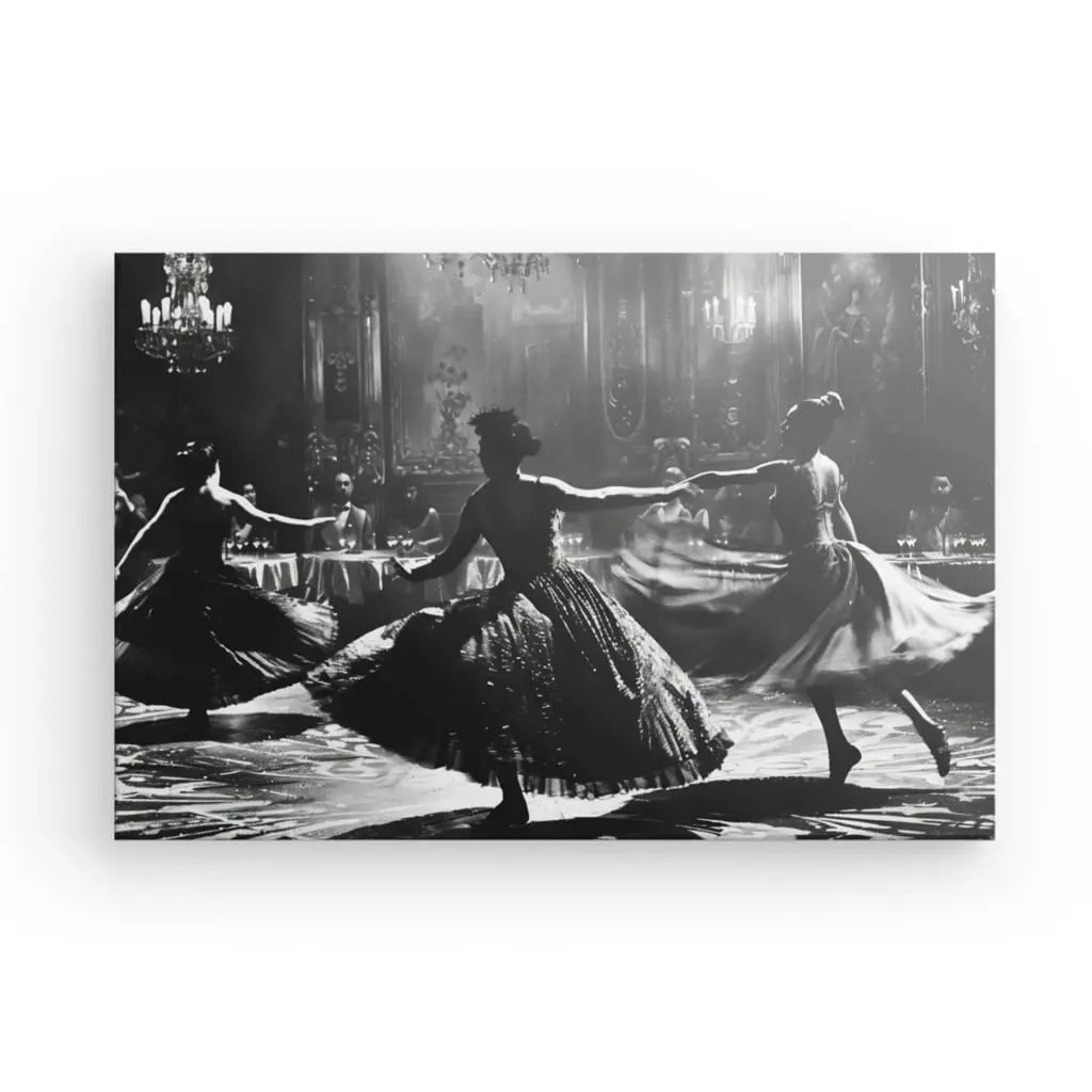 Tableau Danseuses Rétro Scène Noir et Blanc - #tag1# - #tag2# 