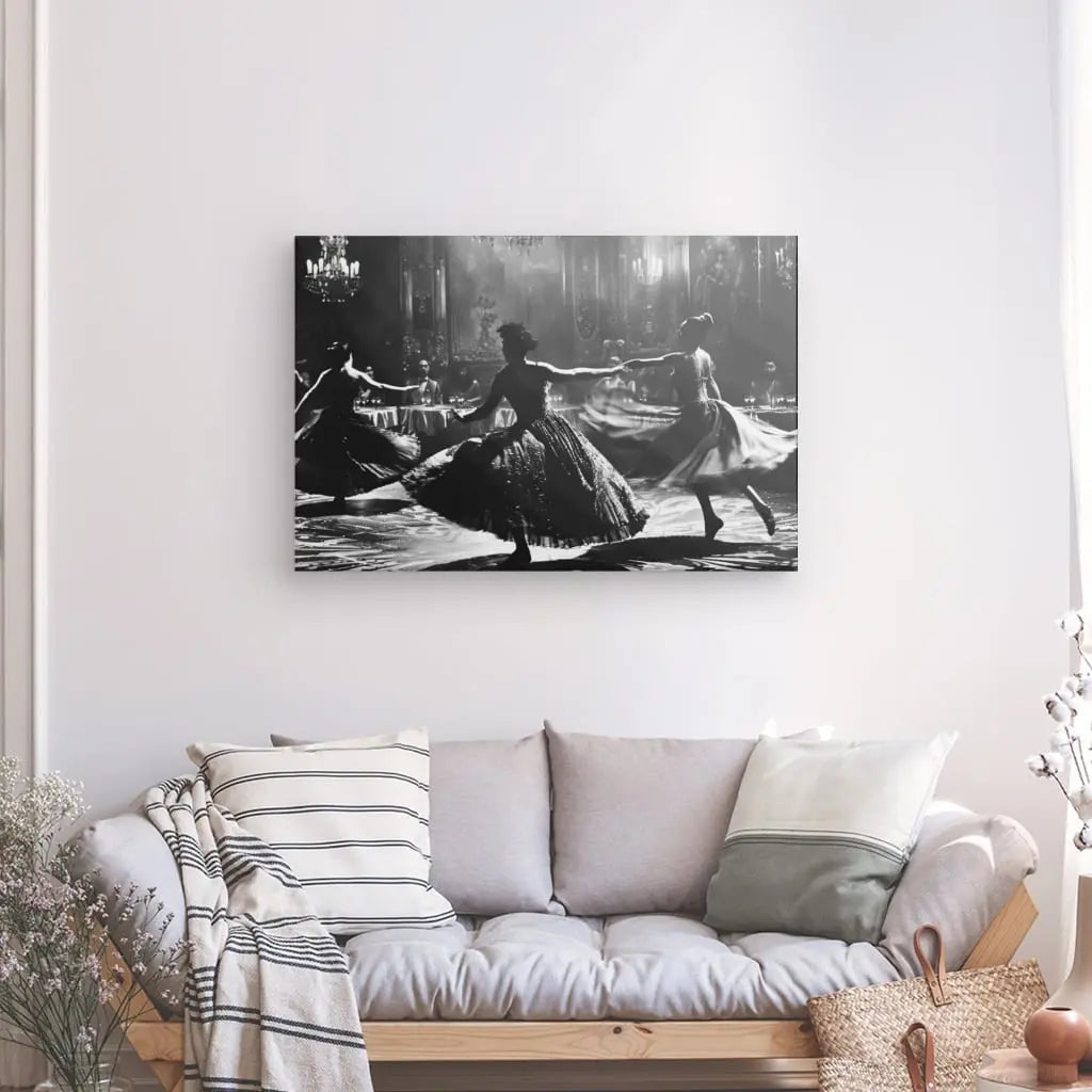Tableau Danseuses Rétro Scène Noir et Blanc - #tag1# - #tag2# 
