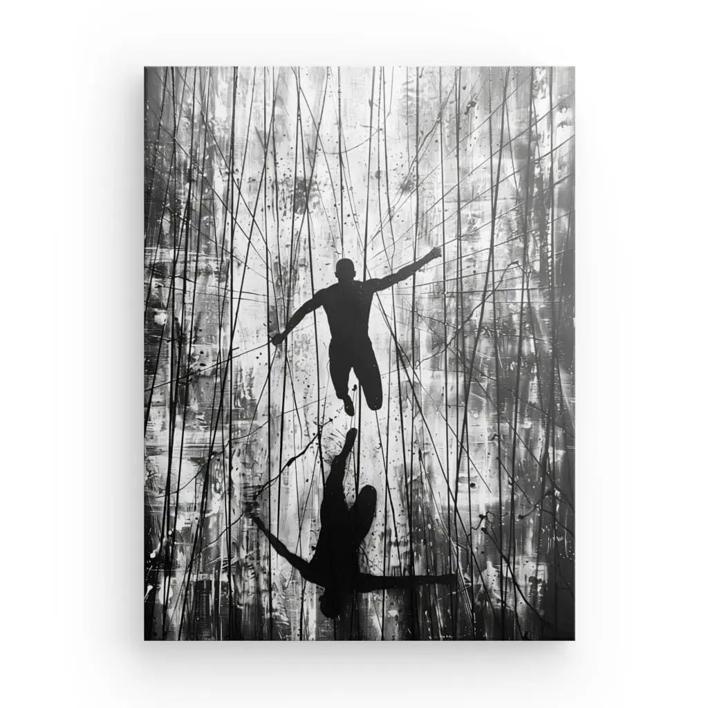 Tableau Silhouette Abstraite Style Noir et Blanc - #tag1# - #tag2# 