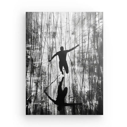 Tableau Silhouette Abstraite Style Noir et Blanc - #tag1# - #tag2# 