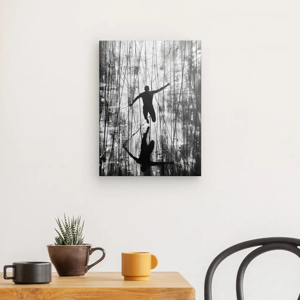 Tableau Silhouette Abstraite Style Noir et Blanc - #tag1# - #tag2# 