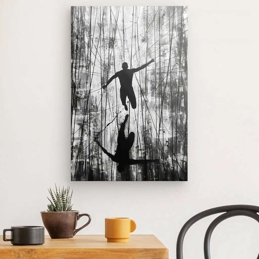 Tableau Silhouette Abstraite Style Noir et Blanc - #tag1# - #tag2# 