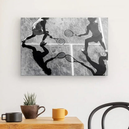 Tableau Cours Tennis Doublette Noir et Blanc - #tag1# - #tag2# 