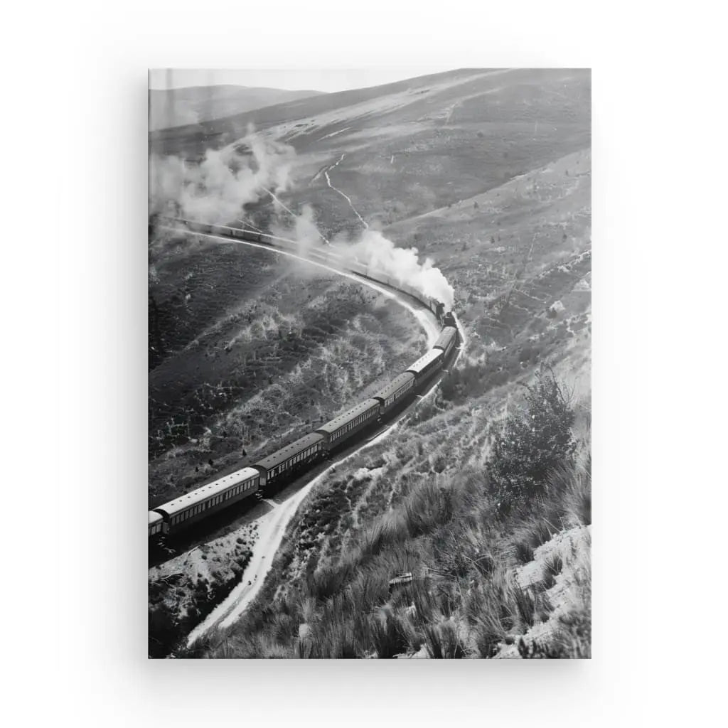 Tableau Collines Far West Train Vapeur Noir et Blanc - #tag1# - #tag2# 