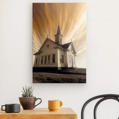 Tableau Eglise Catholique Ciel Doré - #tag1# - #tag2# 