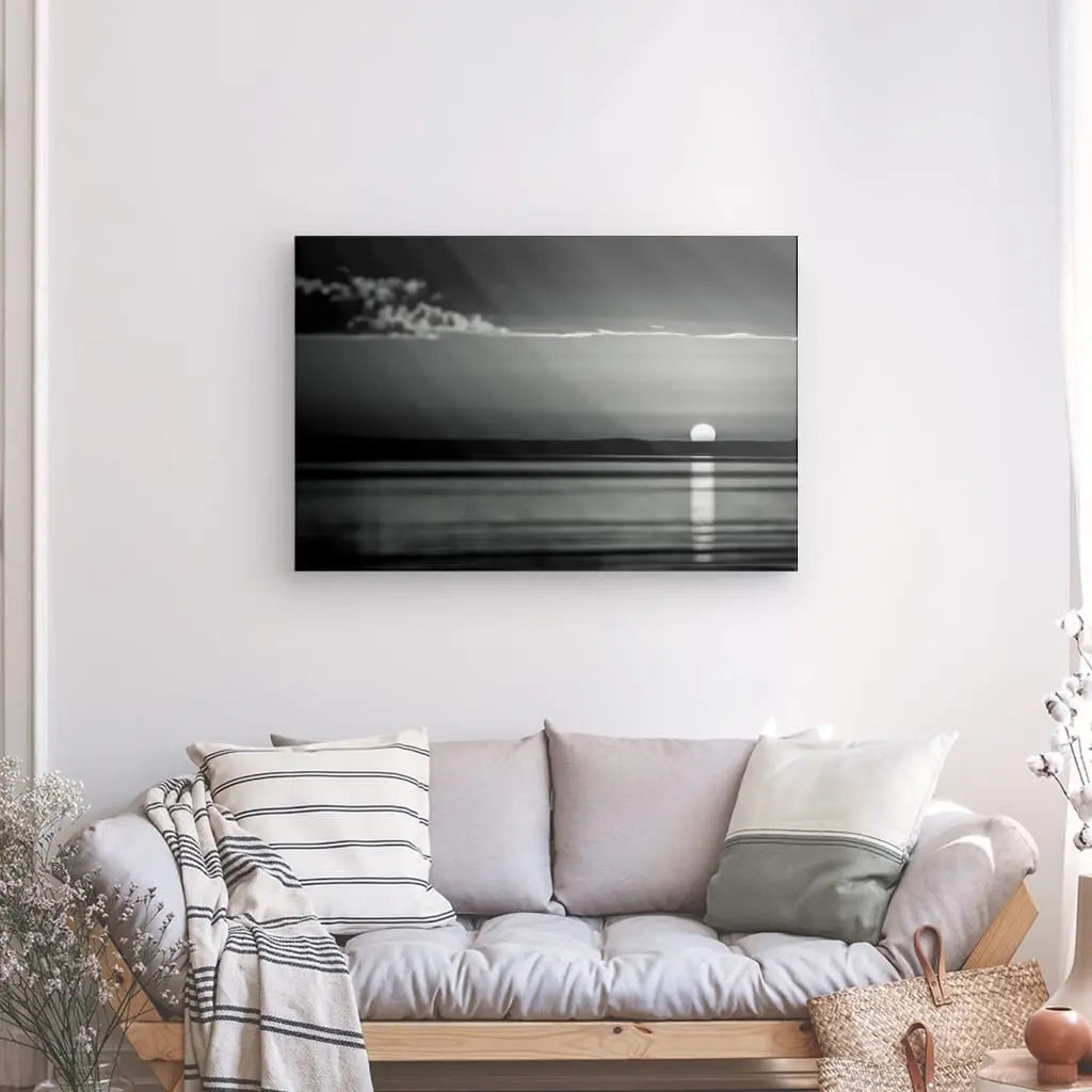 Tableau Coucher de Soleil Mer Noir et Blanc - #tag1# - #tag2# 