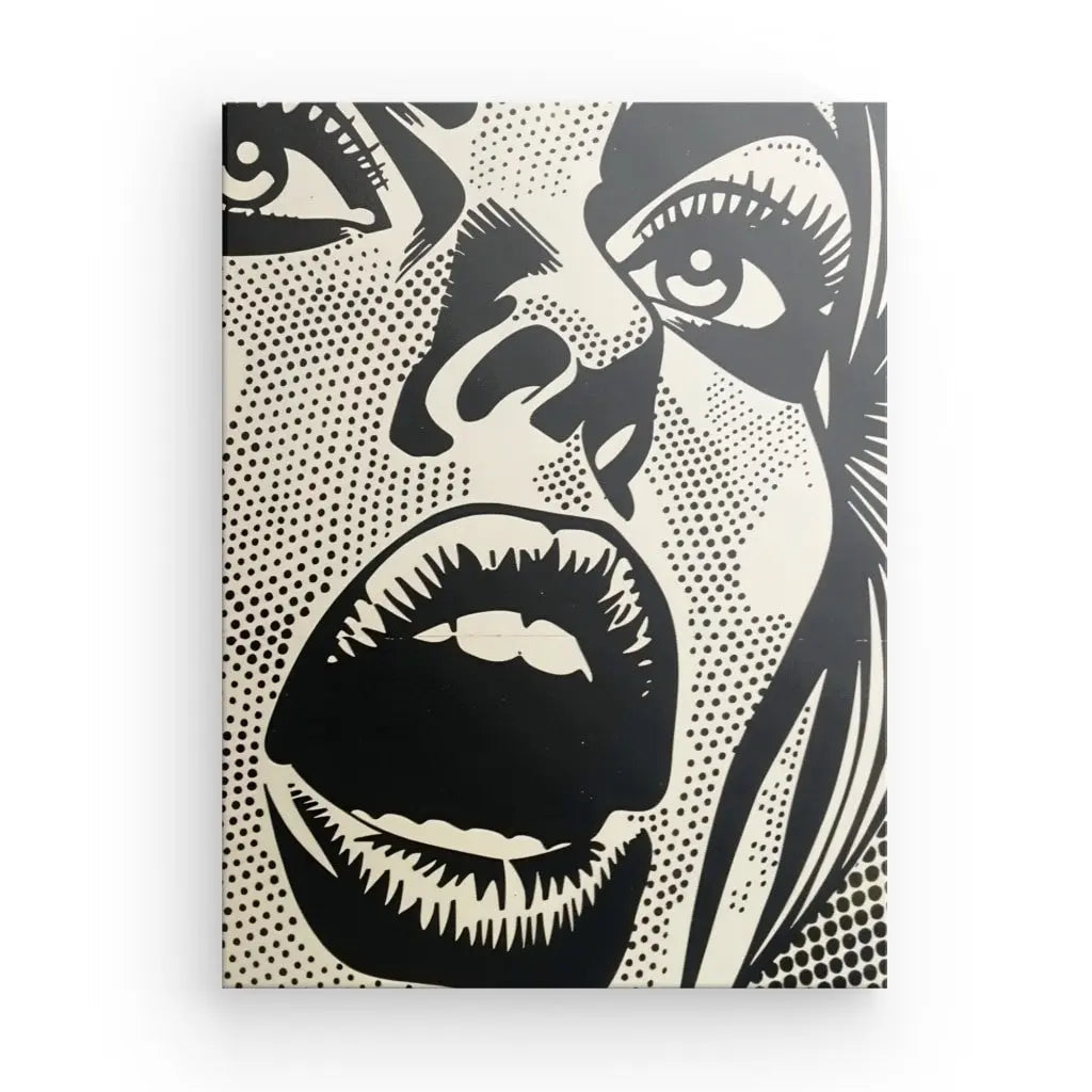 Tableau Cri Femme Pop Art Monochrome - #tag1# - #tag2# 