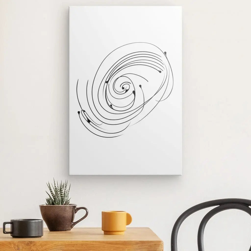 Tableau Moderne Trait Noirs Fond Blanc - #tag1# - #tag2# 