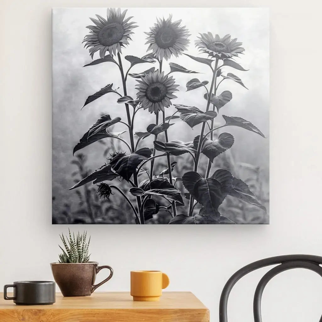 Tableau Tournesols Noir et Blanc - #tag1# - #tag2# 