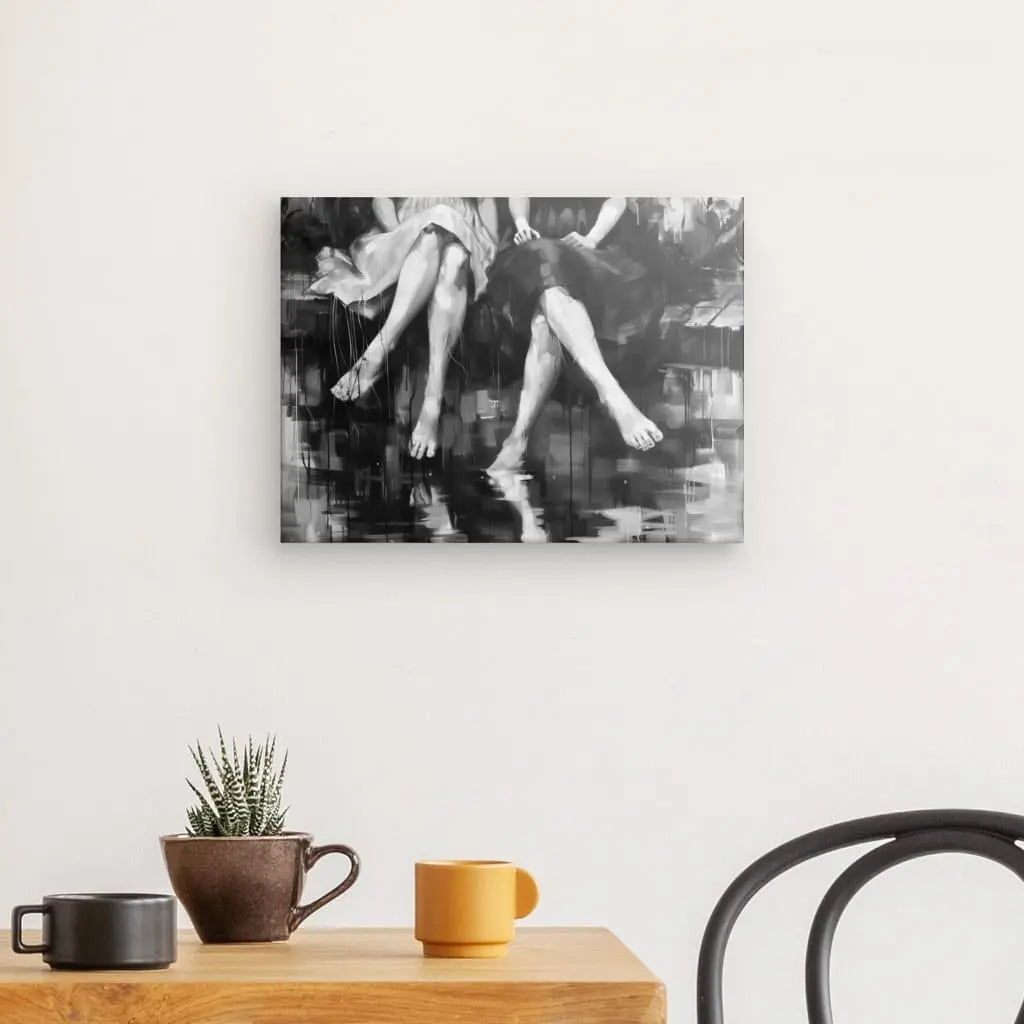 Tableau Peinture Jambes Noir et Blanc