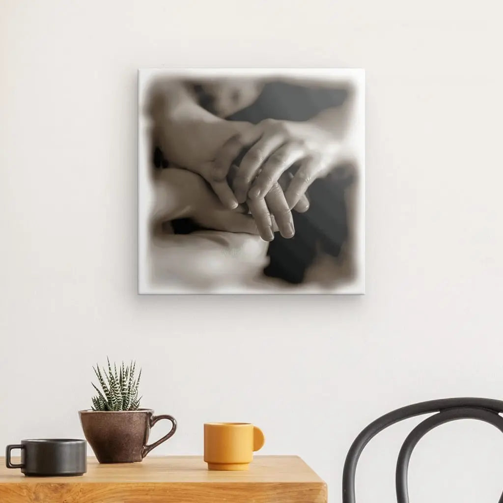 Tableau Mains Entrelacées Amour Noir et Blanc - #tag1# - #tag2# 
