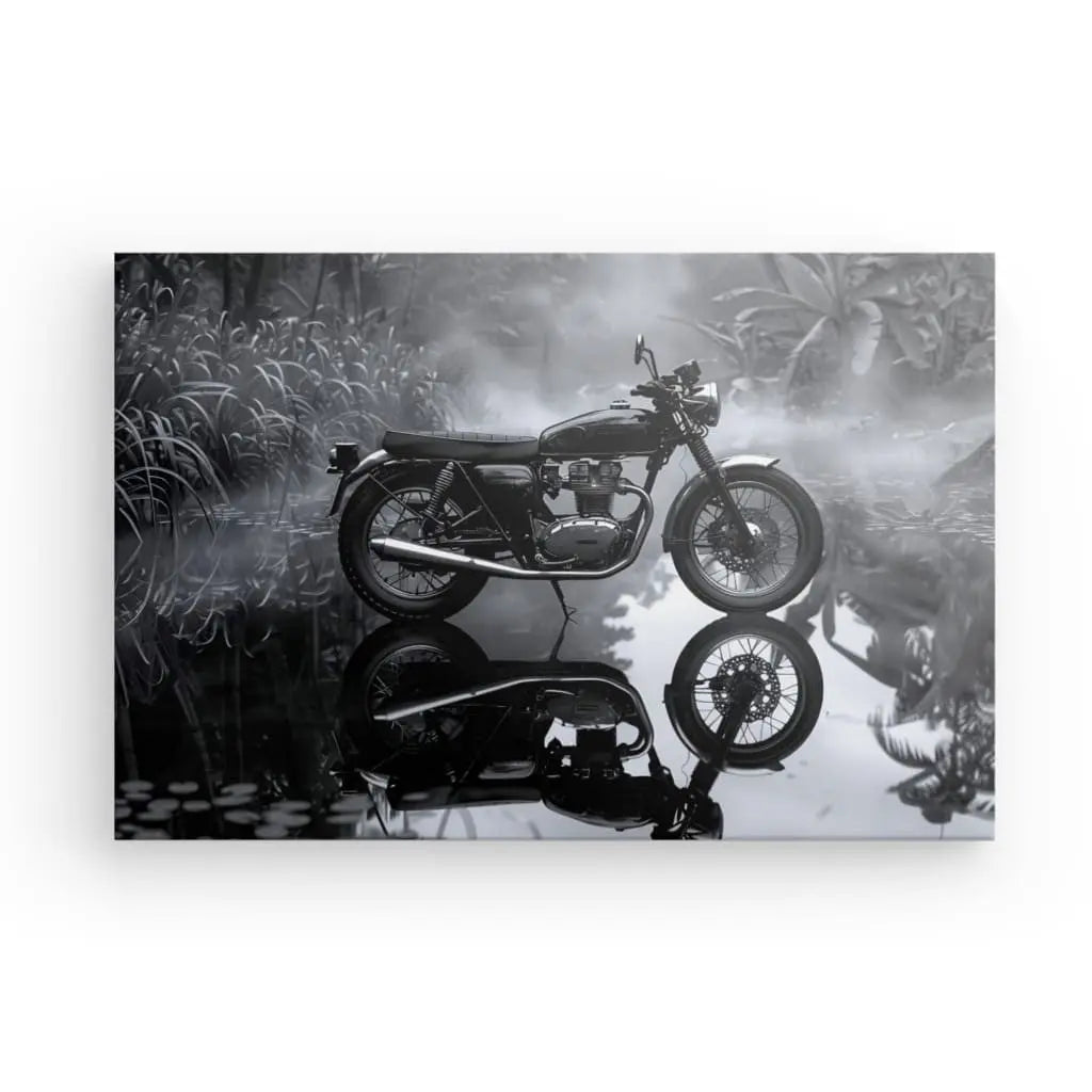 Tableau Moto Jungle Noir et Blanc