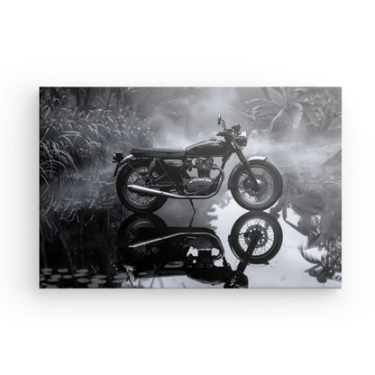 Tableau Moto Jungle Noir et Blanc - #tag1# - #tag2# 