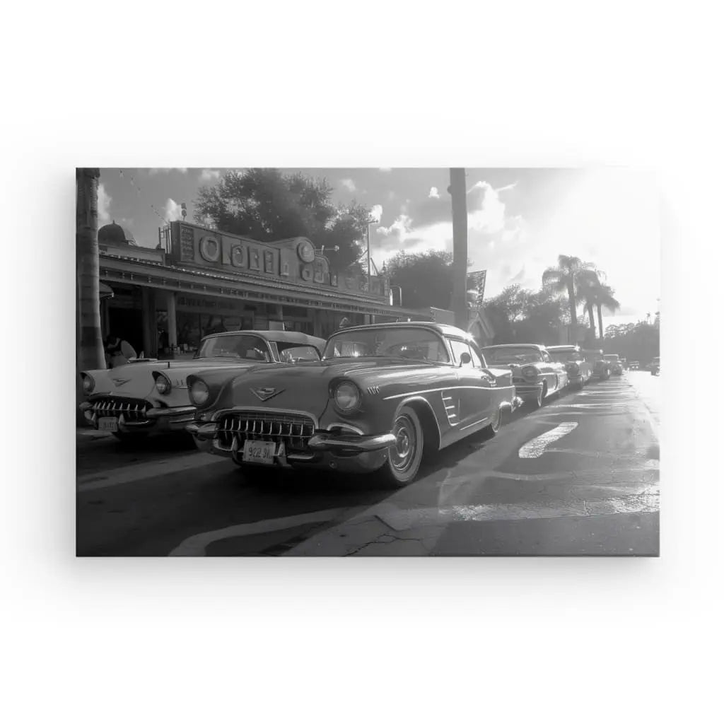Tableau Voitures Anciennes Cubaines Noir et Blanc - #tag1# - #tag2# 