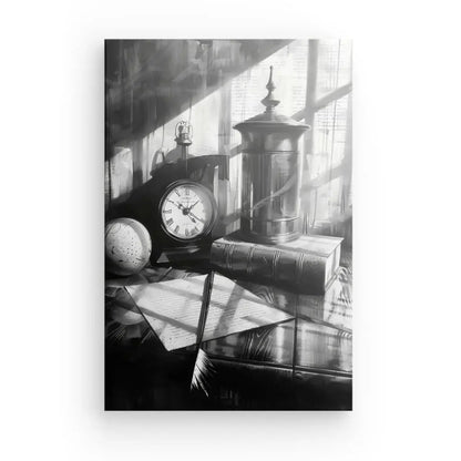 Peinture Nature Morte Ancienne Noir et Blanc