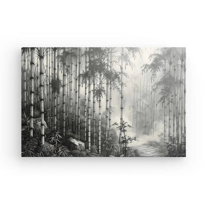 Tableau Dessin Forêt de Bambous Noir et Blanc - #tag1# - #tag2# 