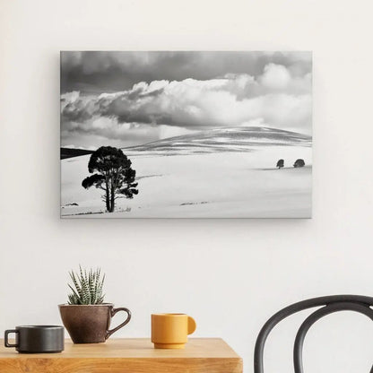 Tableau Paysage Désertique Nuageux Noir et Blanc - #tag1# - #tag2# 