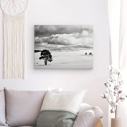Tableau Paysage Désertique Nuageux Noir et Blanc - #tag1# - #tag2# 