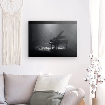 Tableau Piano Abandonné Noir et Blanc - #tag1# - #tag2# 