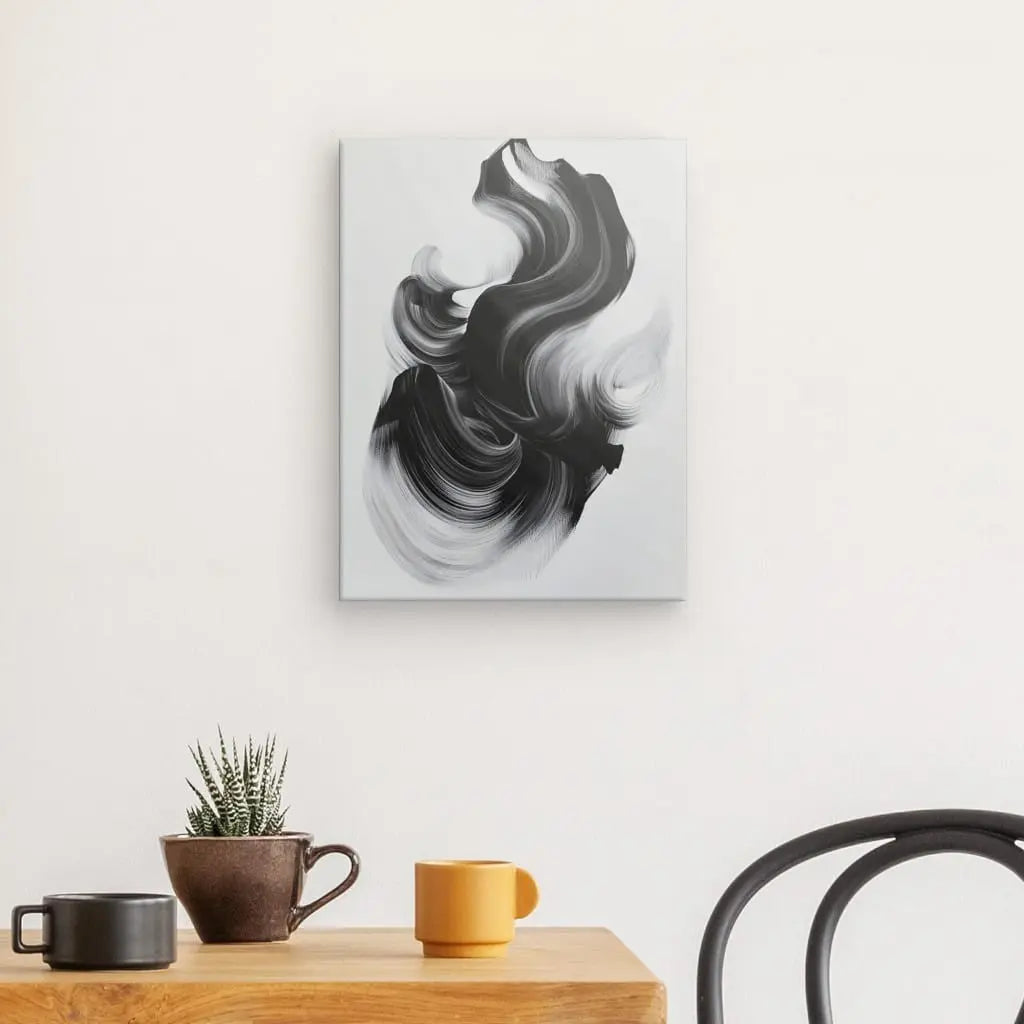 Tableau Forme Abstraite Noir et Blanc - #tag1# - #tag2# 