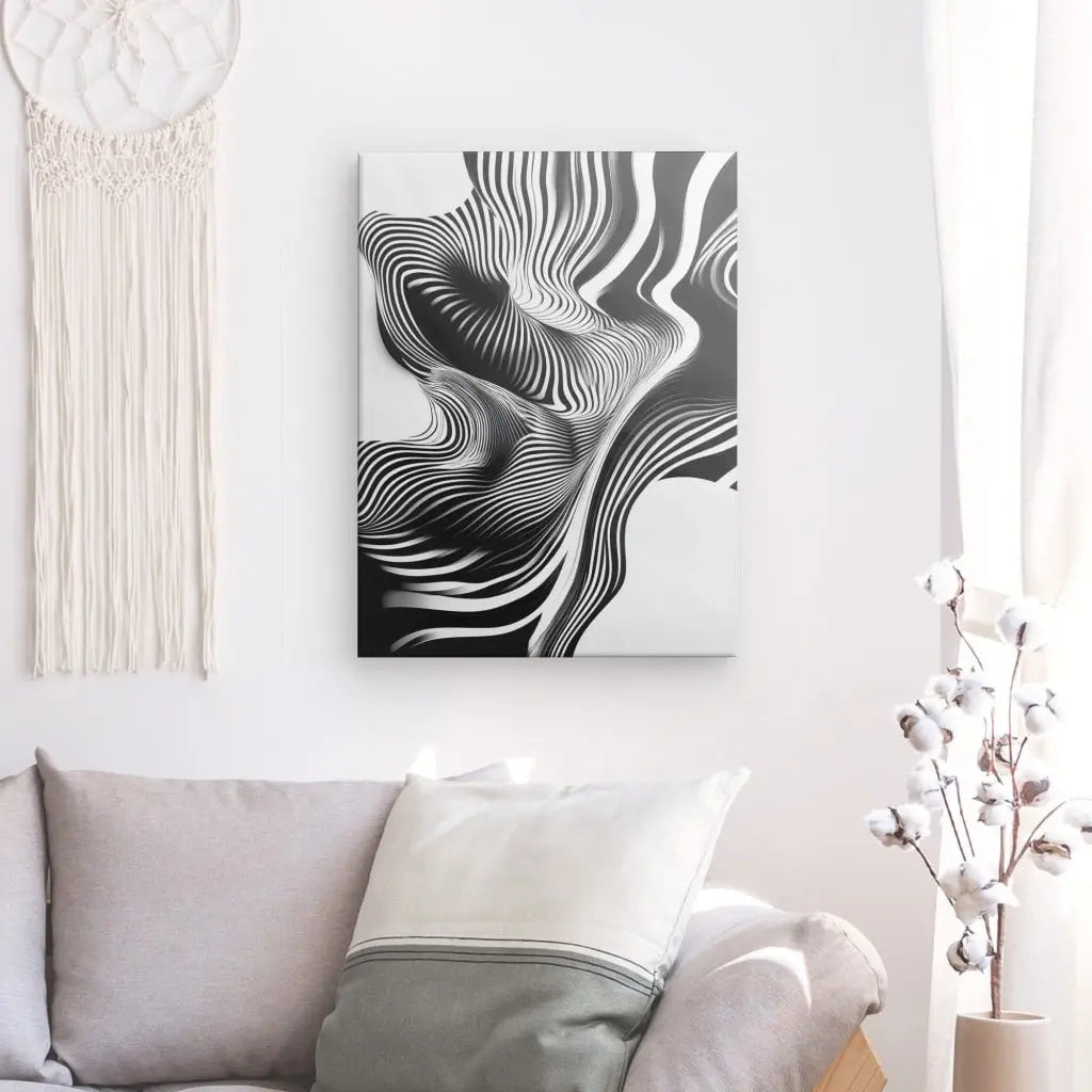 Tableau Lignes Kitch Noir et Blanc - #tag1# - #tag2# 
