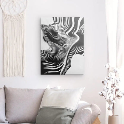 Tableau Lignes Kitch Noir et Blanc - #tag1# - #tag2# 
