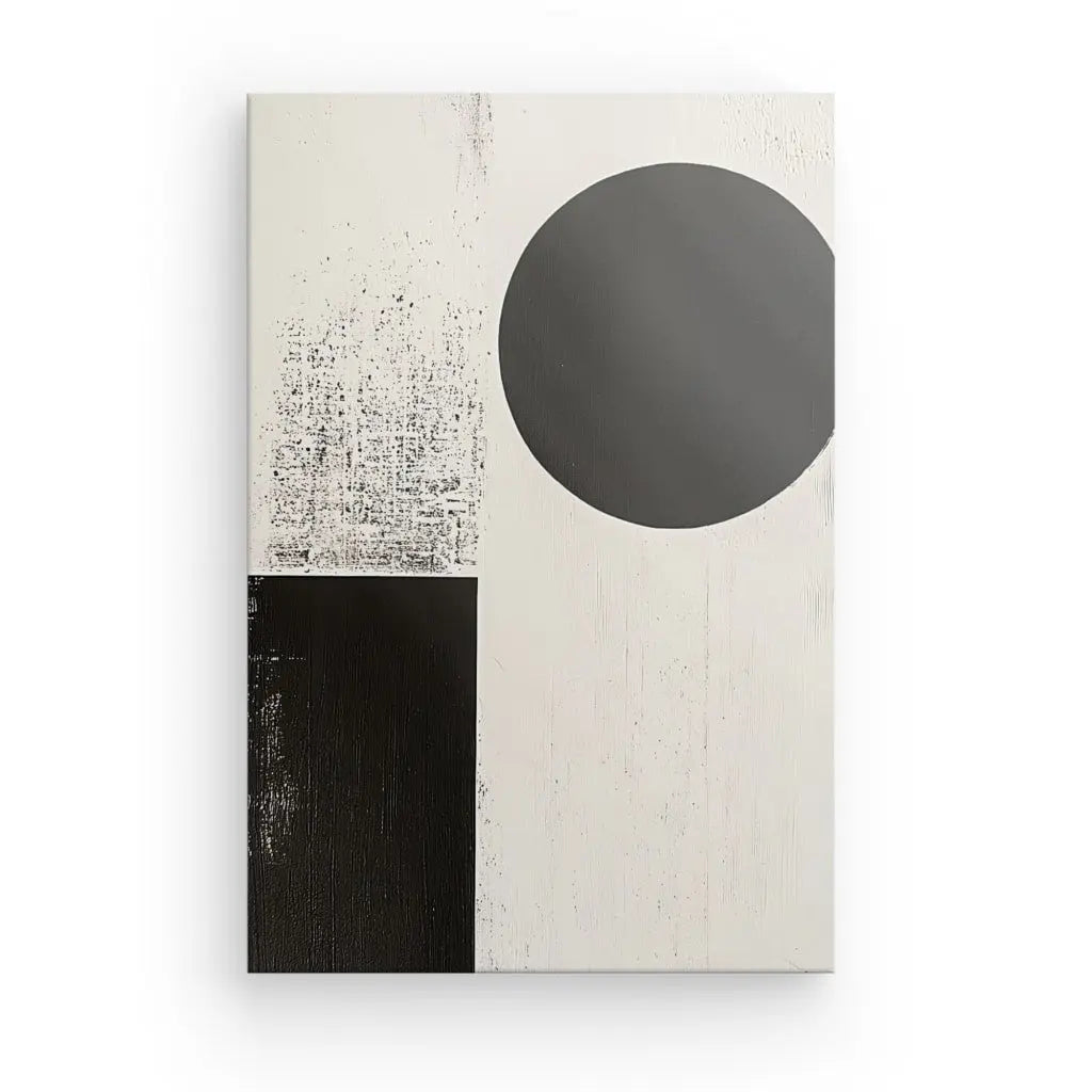 Tableau Rond et Carré Art Abstrait Monochrome - #tag1# - #tag2# 