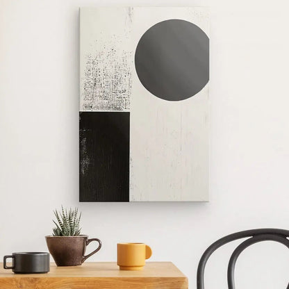 Tableau Rond et Carré Art Abstrait Monochrome - #tag1# - #tag2# 