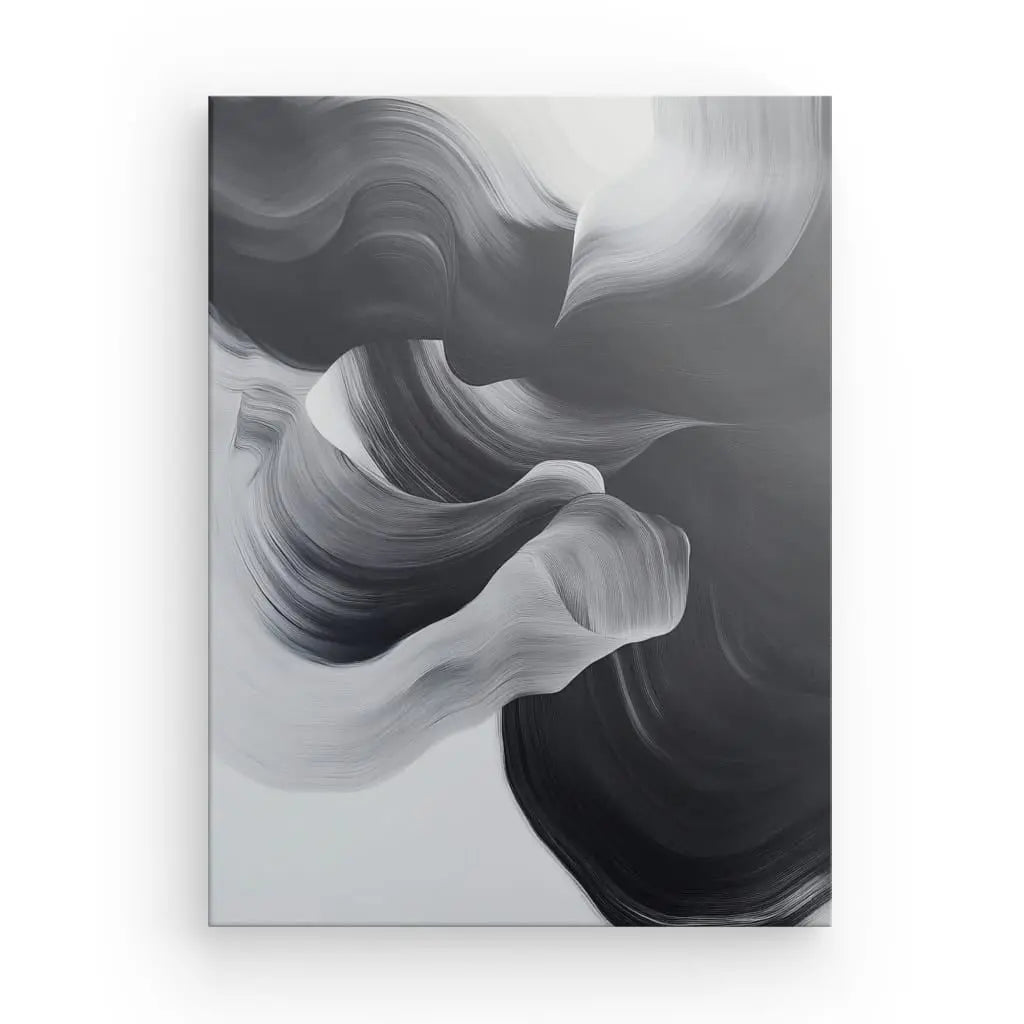 Tableau Peinture Etalée Noir et Blanc - #tag1# - #tag2# 