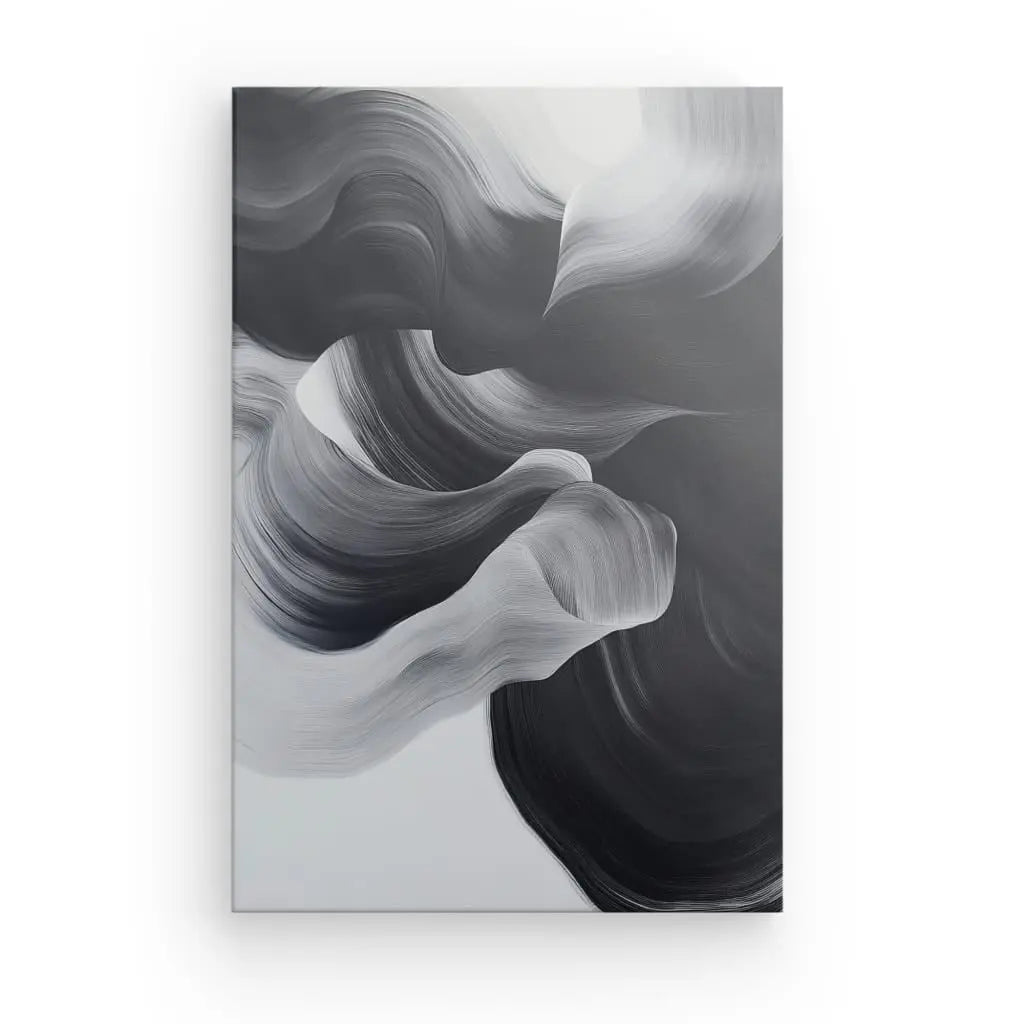 Tableau Peinture Etalée Noir et Blanc - #tag1# - #tag2# 